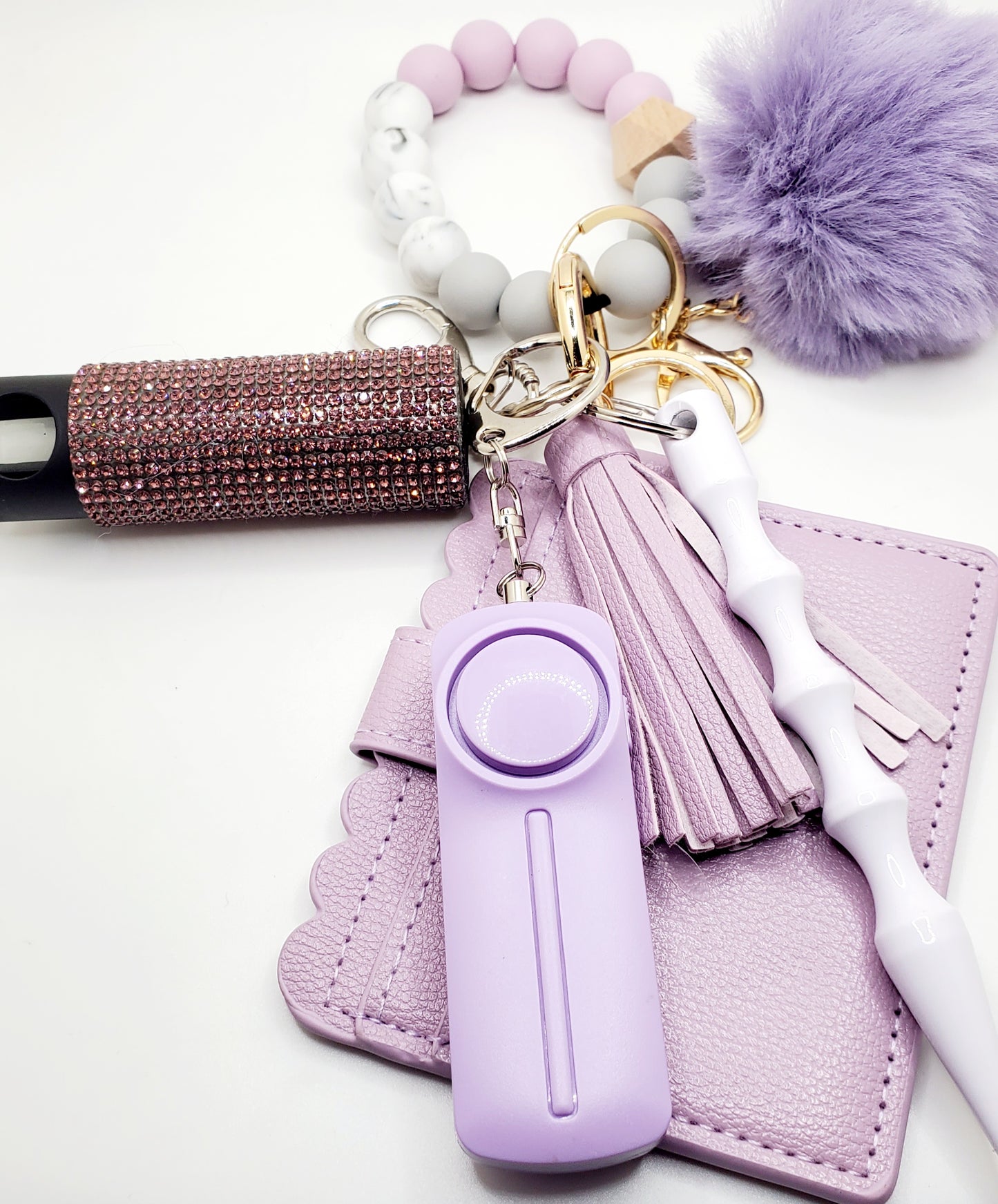 Lilac Silicone Beaded w/wallet