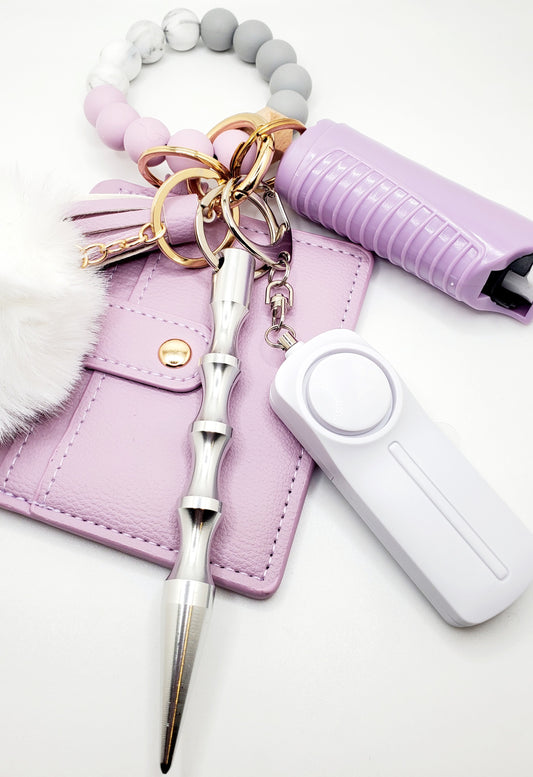 Lilac Silicone Beaded w/wallet